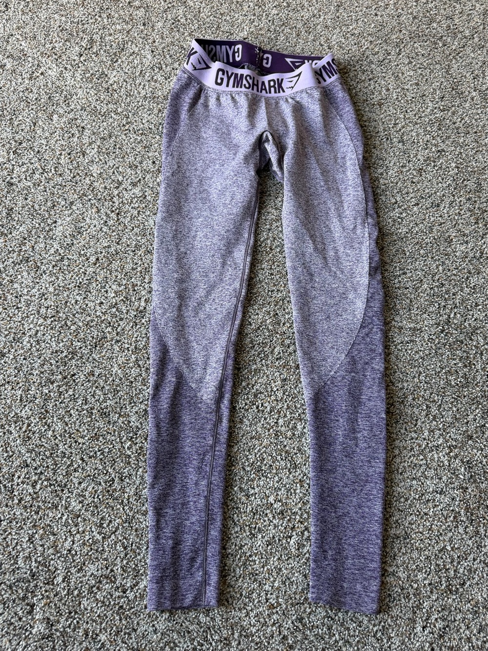 Gymshark OG Flex Leggings Small Purple Marl Soft Lilac Logo Waistband